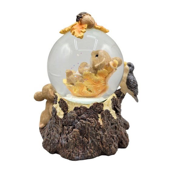 Charming Tails Snow Globe Enjoy The Changes Mice Bird Acorns Fall Autumn - Picture 4 of 14